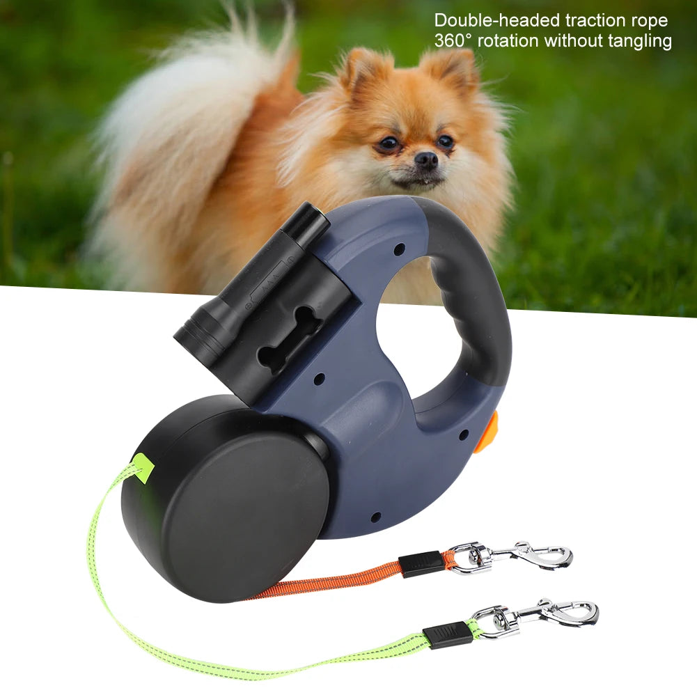 Ergonomisk design til gåture med kæledyr. Til at gå tur med 2 hunde på én gang.