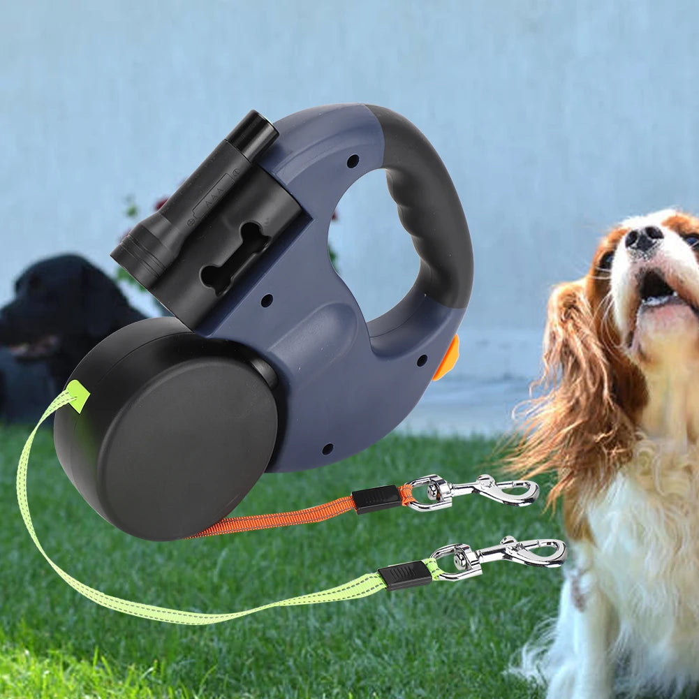 Ergonomisk design til gåture med kæledyr. Til at gå tur med 2 hunde på én gang.
